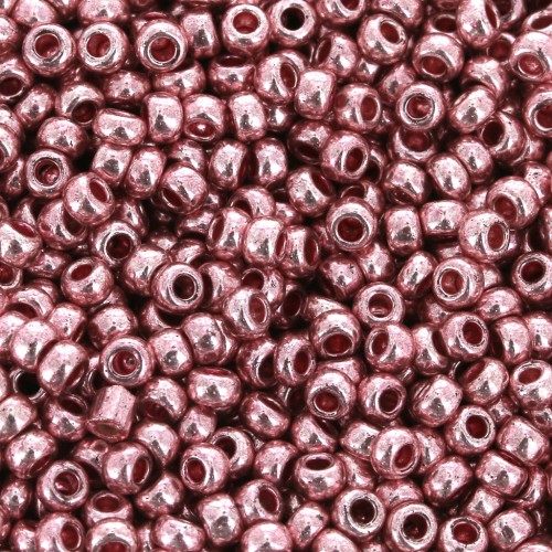Perle di semi Preciosa 11/0 2 mm - Terra Metallic - Rosa cipria x20g