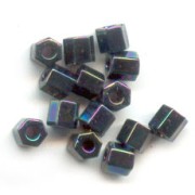 Perline Miyuki 8/0 Hex Cut 455 - Blu iris variegato metallizzato x8 g