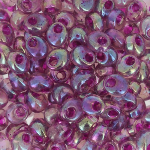 Magatama Miyuki 4 mm MA4-2170 - Ametista fumé AB Fucsia foderato x10g