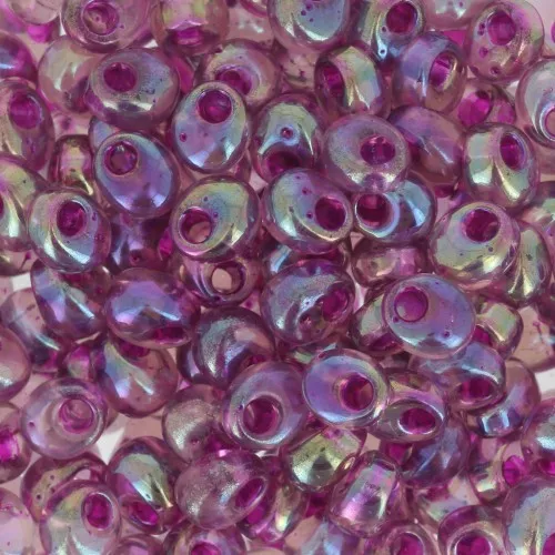 Magatama Miyuki 4 mm MA4-2170 - Ametista fumé AB Fucsia foderato x10g