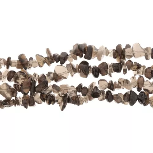 Perle di chips 8 - 11 mm di Smoky Quartz x cm. 80