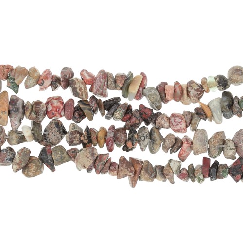 Perle di chips 8 - 11 mm di Leopard Red x80 cm