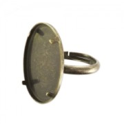 Anello Castone retro piatto mm. 18x13 bronzo x1|raw }}