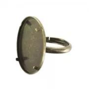 Anello Castone retro piatto mm. 18x13 bronzo x1