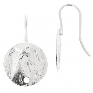 Ganci per orecchini disco 12 mm argentato x2