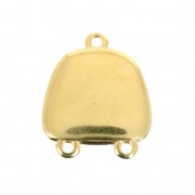 Connettore in resina epossidica 2 anellini 20x17 mm dorato con oro fino con oro fino/Rouge x1