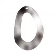 Pendentif goutte en polyacrylique écaille de tortue 55x34 mm Grigio x1