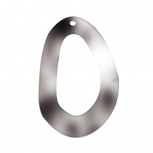 Pendentif goutte en polyacrylique écaille de tortue 55x34 mm Grigio x1