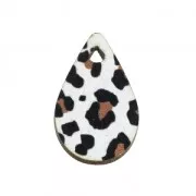 Pendente irregolare in legno effetto leopardo 20 mm - serpente/marrone x1