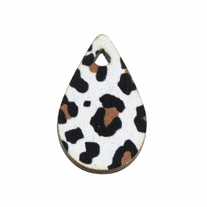 Pendente irregolare in legno effetto leopardo 20 mm - serpente/marrone x1