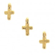 Ciondoli croce per la creazione di bijoux DIY 8.5 mm Dorato con oro fino con oro fino x6