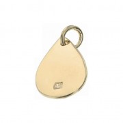 Ciondolo martellato goccia con anellino 17 mm Granato/ Placcato Oro 3 microns