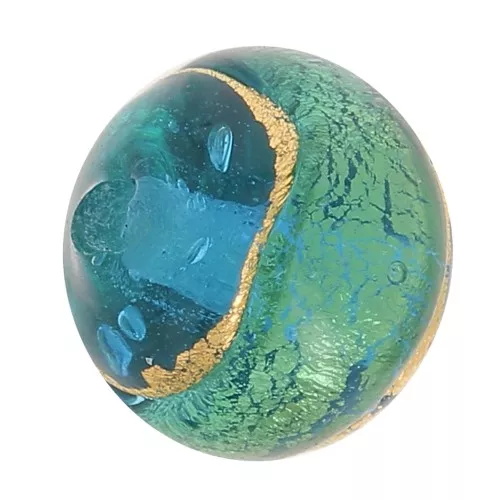 Tonda Murano mm. 8 cerchiata di oro Aquamarina x1