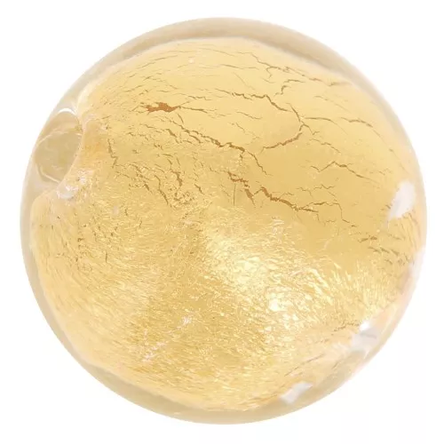 Tonda Murano mm. 10 foglia oro Crystal x1