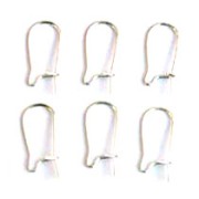 Ganci per orecchini filo mm. 15 argentato  x6