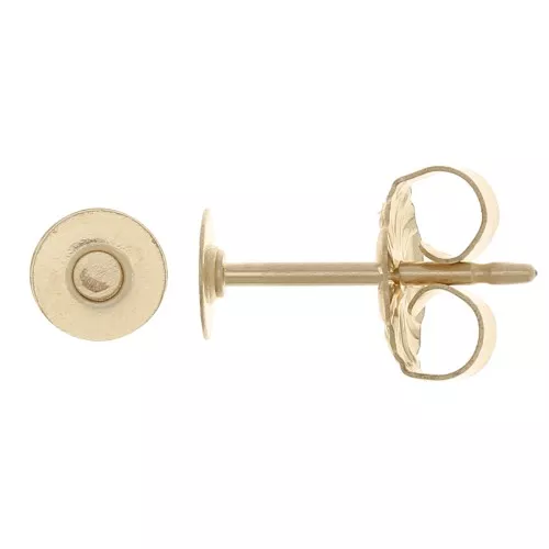 Orecchini a disco cabochon da 4 mm - Gold filled (laminato oro) x2