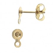Orecchini a chiodo disco con anellino 4mm  in Gold filled x2|raw }}