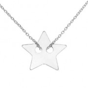 Pendente doppio foro stella 15 mm in Argento 925 Dorato con oro fino x1