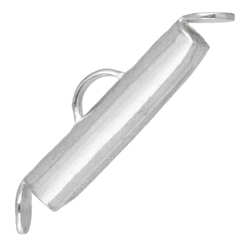 Puntale per intrecciare perline rocailles e Delica Miyuki da 18 mm - Argento 925 x1