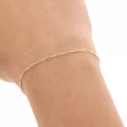 Catena maglia rettangolare 1.5 mm Placcato Oro 3 microns x50 cm