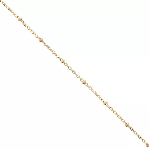 Catena maglia forzantina limata alternata 2.3mm Placcato Oro 3 microns x50 cm