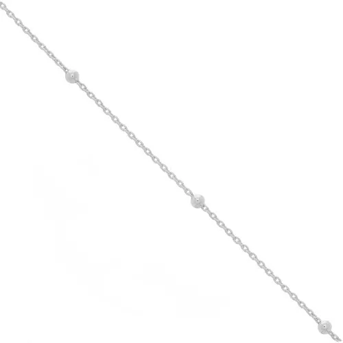 Catena maglia forzanti ovale alternata con perline 2.5 mm (1x3) Argento 925 xcm.50
