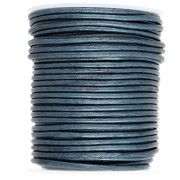 Cordoncino in pelle 2 mm Blue Metallic x 20 m