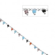 Catena con rocailles 2 mm Multicolore/argentato x 50cm|raw }}