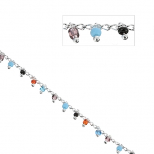 Catena con rocailles 2 mm Multicolore/argentato x 50cm