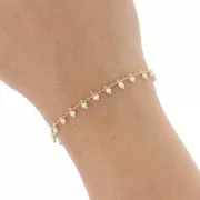 Catena con rocailles 1.7 mm  Bianco/dorato x 50cm