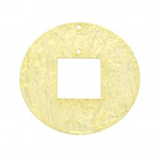 Distanziatore rotondo in metallo martellato con un foro 2 mm dorato x1