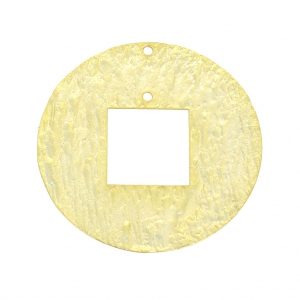 Distanziatore rotondo in metallo martellato con un foro 2 mm dorato x1