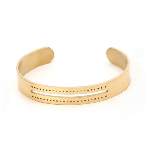 Bracciale per tessitura con Miyuki 10x150 mm Acciaio inox dorato x1