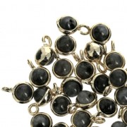 Ciondolo con pietra imitazione Labradorite 7mm dorato