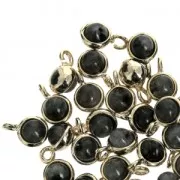 Ciondolo con pietra imitazione Labradorite 7mm dorato