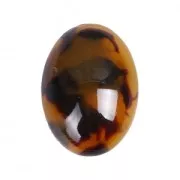 Cabochon ovale in resina 18x13 mm Guscio di tartaruga Marrone/Nero x1