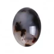 Cabochon rotondo in acetato di cellulosa 12 mm Guscio di tartaruga Gris/Nero x1