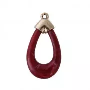 Pendente goccia in resina imitazione marmo 44x23 mm Rouge x1