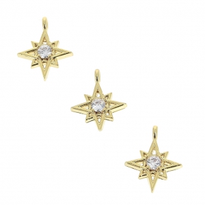 Ciondolo rosa dei venti 12.40 mm dorato x1