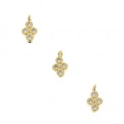 Mini ciondolo croce con strass in ottone 7.1x3.9 mm dorato x1|raw }}