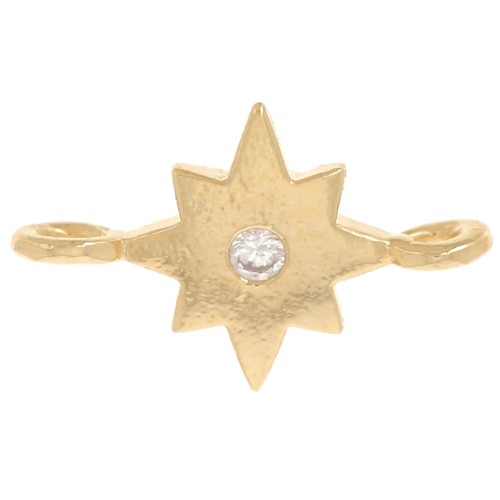 Distanziatori 2 Anelli Rosa dei Compassi 10x6 mm - Dorato con oro fino x1