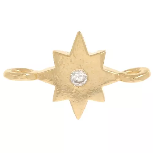 Distanziatori 2 Anelli Rosa dei Compassi 10x6 mm - Dorato con oro fino x1