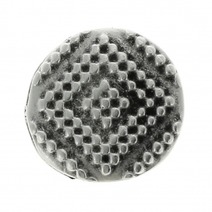 Passante rotondo per laccetto 5 mm placcatura argento fino anticato x1