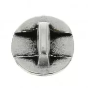 Passante rotondo per laccetto 5 mm placcatura argento fino anticato x1