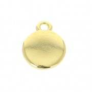 Ciondolo rotondo croce in resina epossidica 10 mm Dorato con oro fino/Bianco x1