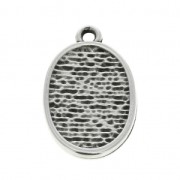 Medaglia ovale simbolo religioso croce 19.5x12.25 mm placcatura argento fino anticato x1