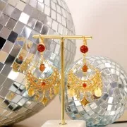 Pendente stella 14x12 mm Dorato con oro fino x1