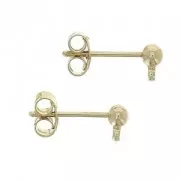 Orecchini con pallina con anellino chiuso 3 mm Placcato oro 3 microns x2