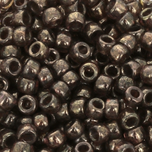 Perla Matubo 7/0 - 3,5 mm Trasparente, Topazio Fumé, Lucentezza Dorata x 10 g