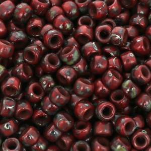 Perla Matubo 7/0 - 3,5 mm Rosso Picasso opaco x 10 g